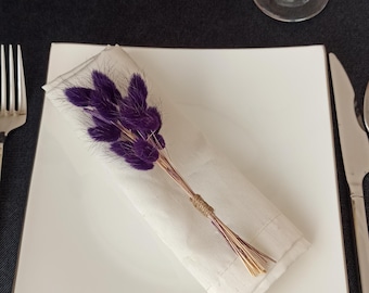 10 ramos de hierba morada seca, cola de conejo seca natural, centro de mesa para boda, flores moradas para mesa, mini ramo de flores, flores para el hogar