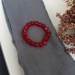 8 Red Napkin Rings,Beaded Napkin Holder Set,Red Table Centerpiece,Red Table Decor, Holiday Table Decor, Plastic Napkin Ring, Serviette Ring