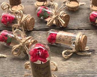 10pcs Mini Glass Wedding Favors for Guests,Glass Dome Gift,Custom Bridal Shower Gift,Red Party Favor, Beauty and the Beast,Bulk Wedding Gift