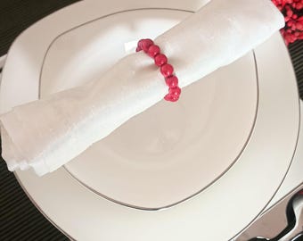 Juego de servilleteros navideños rojos para Navidad, decoración para fiestas navideñas, decoración para cenas navideñas, centro de mesa navideño, decoración de temporada navideña.