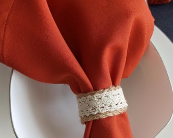 Servilletero de yute, servilletero beige, decoración rústica para bodas, decoración natural para el hogar, mesa bohemia, servilletero a granel, decoración de mesa campestre