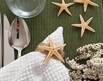 8 Starfish Napkin Rings, Coastal Wedding Decor, Beach Party Favor, Nautical Themed Event, Yacht Club Bachelorette, Coastal Table Setting
