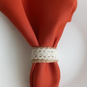Jute Napkin Ring,Beige Napkin Holder, Rustic Wedding Decor, Natural Home Decor, Boho Table Setting, Bulk Serviette Ring, Country Table Decor