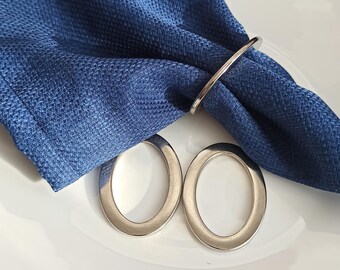 4 Silver Color Metal Napkin Rings,Wedding Napkin Holder,Silver Color Table Setting,Minimalist Table Decor,Serviette Ring,Kitchen Table Decor