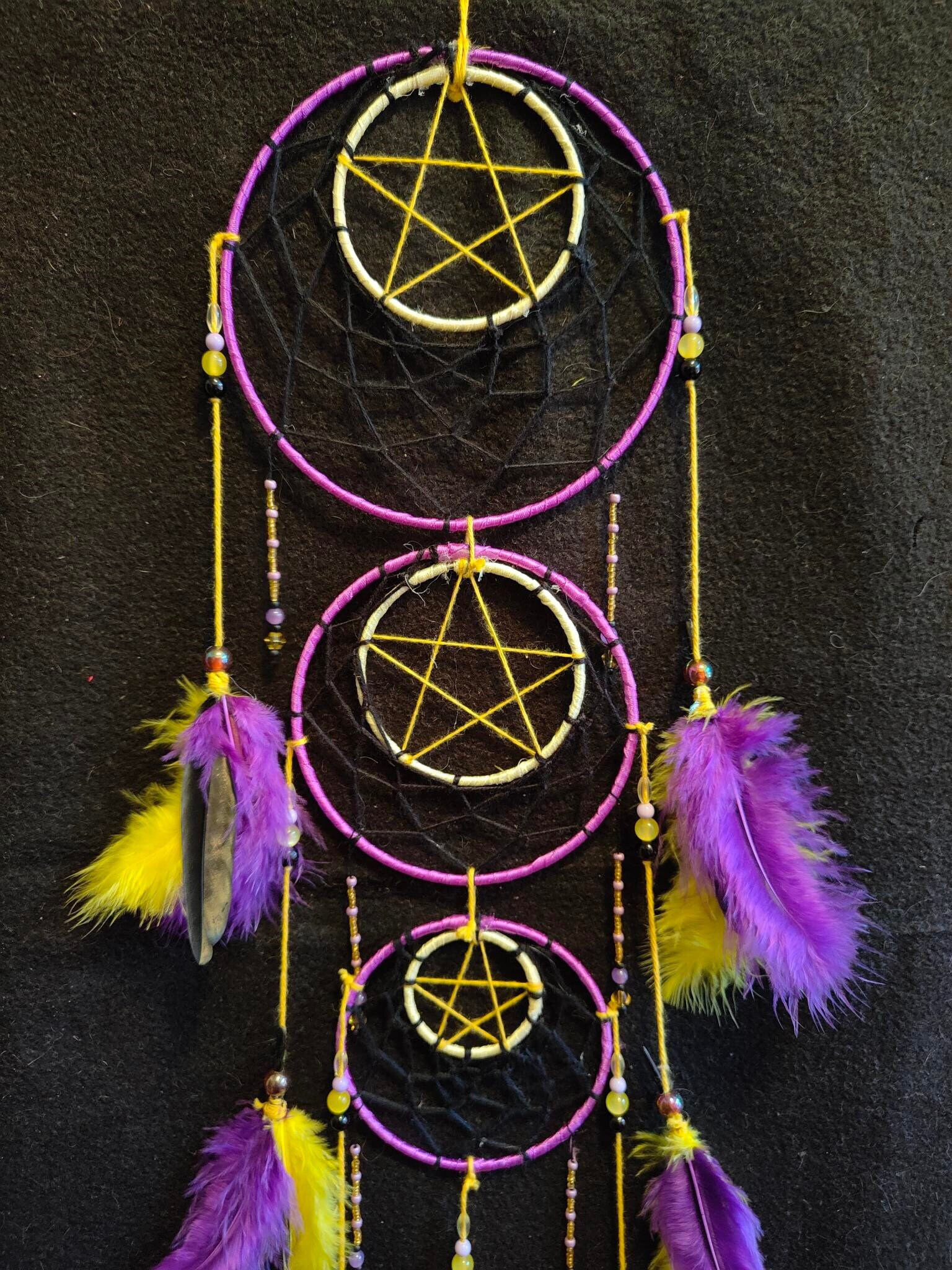 Attrape Rêves 3 Ronds Style Wicca/Dreamcatcher