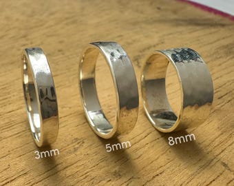 Pierścionek Comfort Fit Solid Silver Band, pierścionek na kciuk • Ślubny, wszystkie szerokości