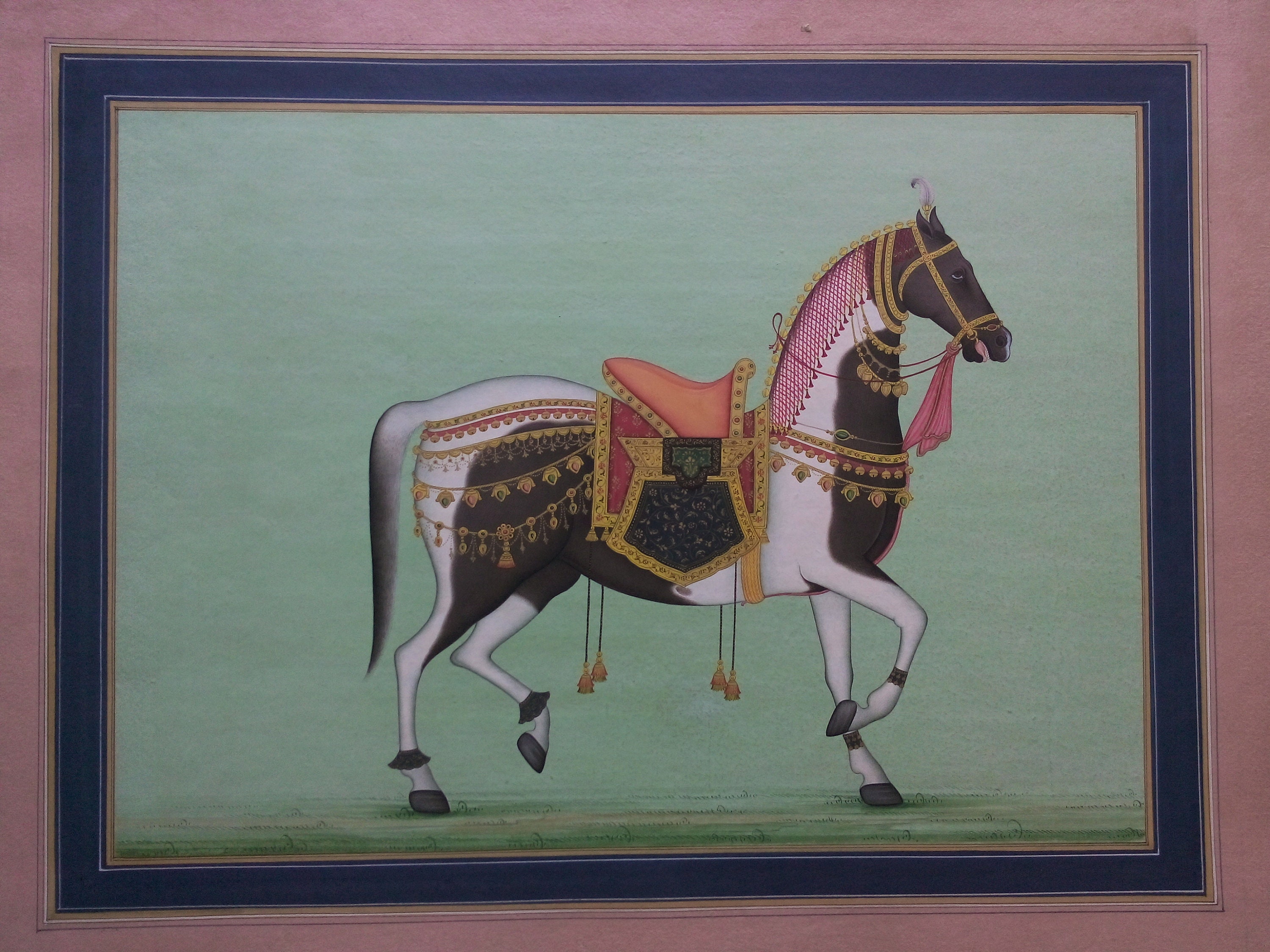 Horse Miniature Painting With 24c Real Gold Work Mughal Horse Etsy UK