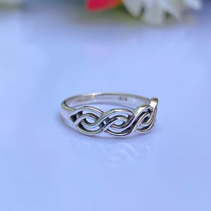 Sterling Silver Celtic Knot Ring: Dainty Braided Band