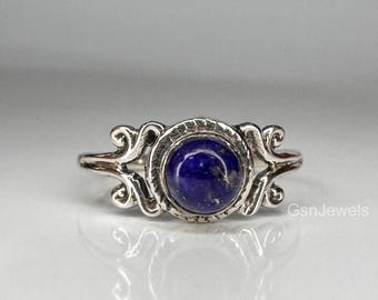 Handmade Lapis Lazuli Ring: 925 Sterling Silver Statement Jewelry