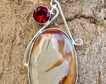 Sterling Silver Noreena Jasper Pendant: Natural Gemstone Necklace