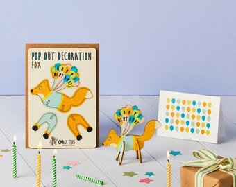 Pop Out Fox Birthday Card, Eco-Friendly Decoration