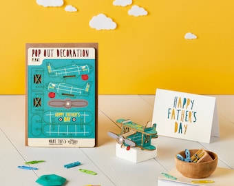 Pop Out Father's Plane Father's Day Card, first father's Day, card for dad, dad plane card