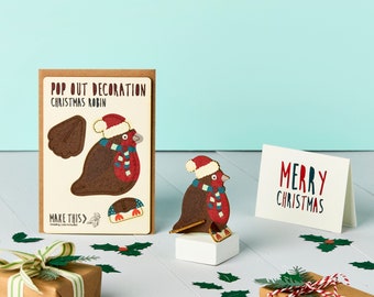 3D Robin Christmas Card, Laser Cut Pop Up Decoration