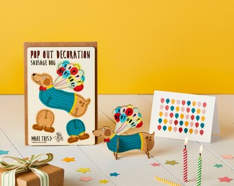 Pop Out Sausage Dog Birthday Card: Eco-Friendly Keepsake