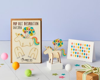 Pop Out Unicorn Birthday Card: 3D Rainbow Decoration