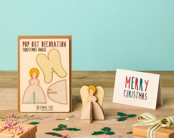 3D Laser Cut Angel Christmas Card: Pop Out Decoration