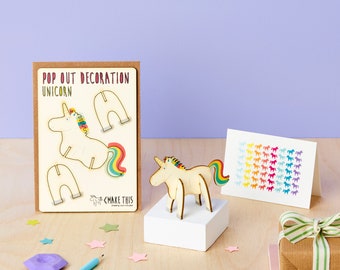 3D Pop Out Unicorn Card: Rainbow Mane, Eco-Friendly Gift