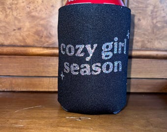 Customizable 'Cozy Girl Season' Drink Koozie: Fall Colors