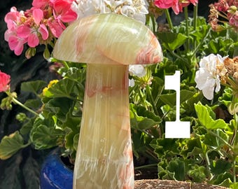 Large Onyx Mushroom Banded Green Onyx