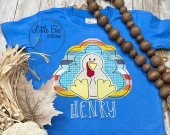 Boys Thanksgiving Turkey Shirt | Toddler Thanksgiving Shirt| Personalized Embroidered Shirt| Infant Thanksgiving Shirt