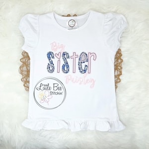 Big Sister Shirt, Big Sister Dress, Sister Shirt, Sister Dress, Big Sister Embroidered Shirt, Big Sister Embroidered Dress, Girl&#39;s Shirt