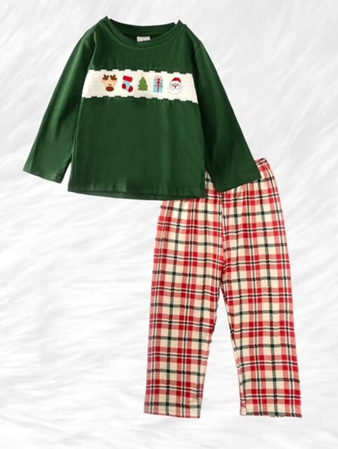 Tom Smocked Short Set - Holiday Pop