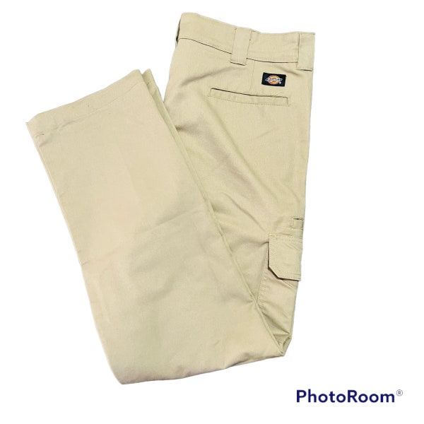 Beige Dickies Cargo Pants-Slim Straight-Size 36