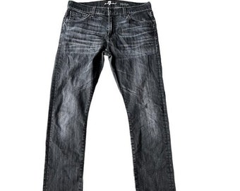 7 For All Mankind Paxtyn Mid Rise Skinny black Denim Jeans. Size 32