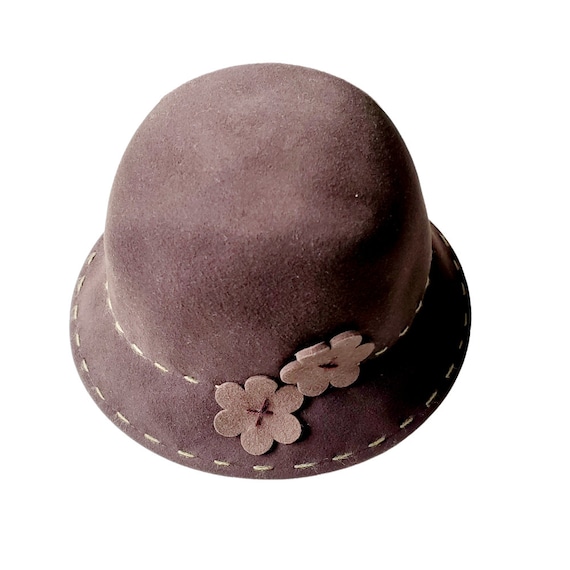 Vintage Brown Casual Wool Fall Winter Minimal Solid Bucket  display picture 3