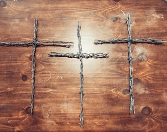 Barbed Wire Western Cross