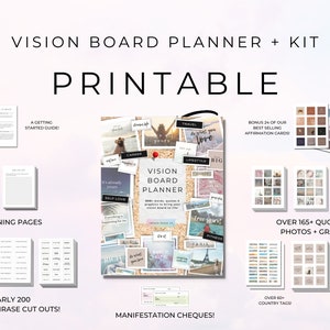 Vision Board Printables Vision Board Planner Vision Board Kit, Vision Board  2023, Vision Board Words, 2022, Vision Board Cards 