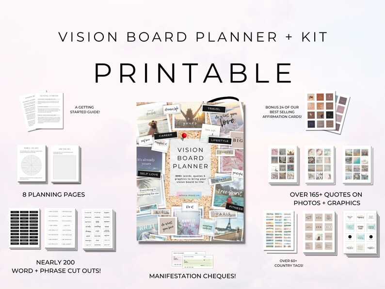 Vision Board Printables Vision Board Planner Vision Board - Etsy UK