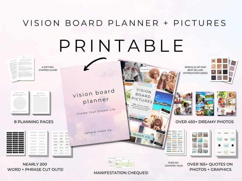 Vision Board Printables Vision Board Kit Vision Board Pictures, Vision ...