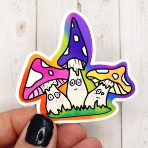 Mushroom Friends Sticker, Mushroom Sticker, Friends Sticker, Cottagecore Sticker, Psychadelic Sticker, Colorful Sticker, Goblincore Sticker