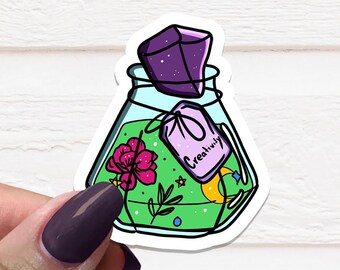 Creativity Potion Bottle Vinyl Sticker, Potion Bottle Stickers, Creativity Stickers, Cute Stickers, Witchy Stickers, Dungeons and Dragons