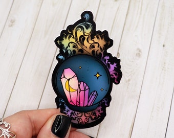 Crystal Ball Vinyl Sticker, Crystal Ball Sticker, Magic Stickers, Magical Sticker, Holographic Sticker, Witch Stickers, Fortune Telling