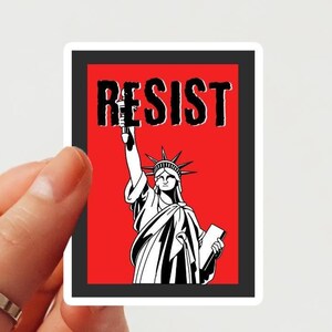 Adesivo Resist, Adesivo paraurti politico, Presidente, ANTI TRUMP, Politica canadese, Politica USA, Canada, Sii il cambiamento, Statua della Libertà