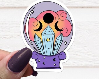 Crystal Ball Vinyl Sticker, Crystal Ball Sticker, Magic Stickers, Magical Sticker, Holographic Sticker, Witch Stickers, Fortune Telling