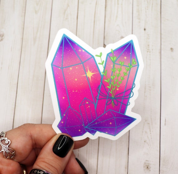 Pink Celestial Crystal Sticker, Pink Aesthetic Crystal Sticker, Wicca  Sticker, Magic Crystal Sticker, Witchcraft Stickers, Crystal Stickers 