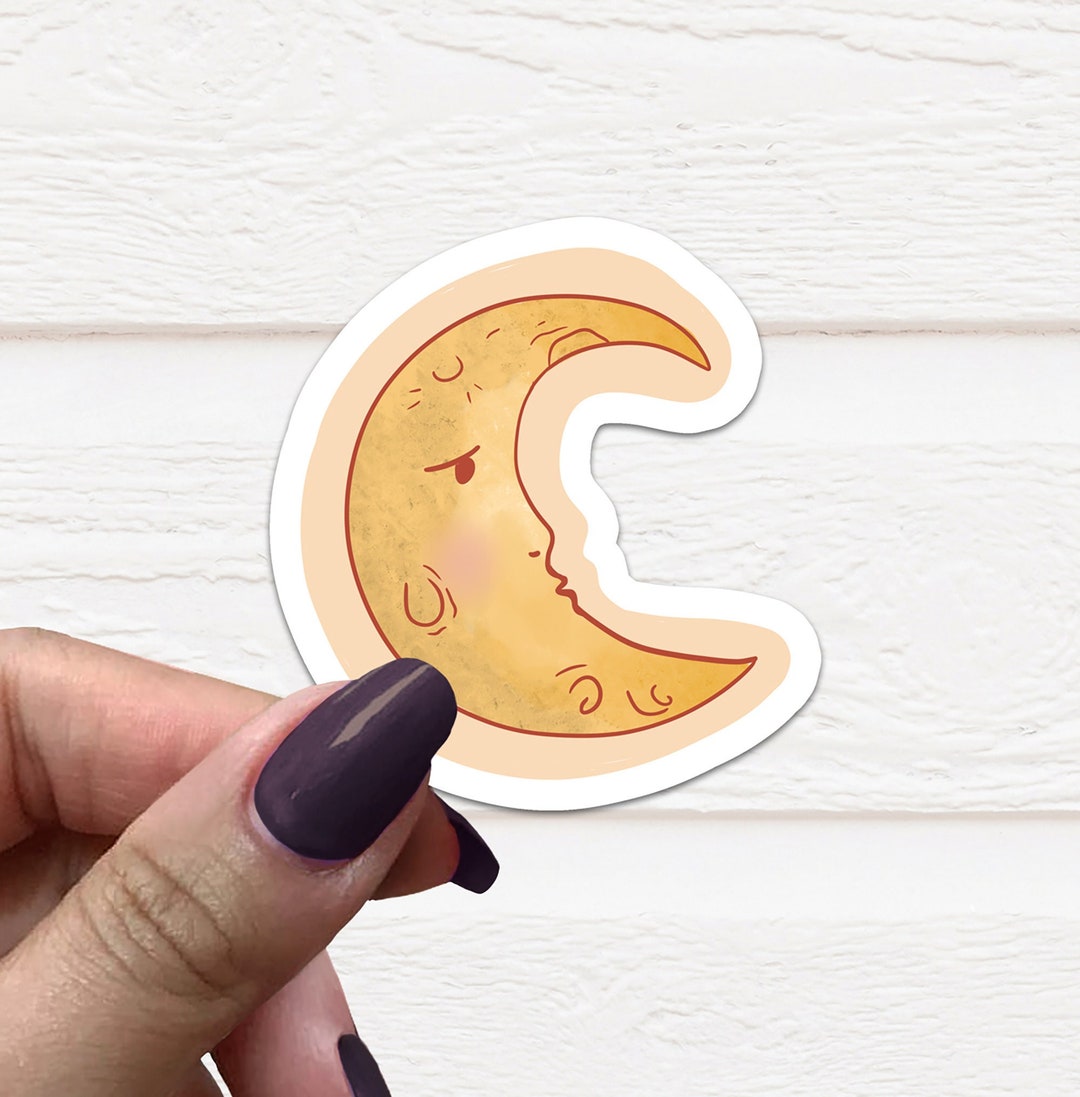Moon Sticker, Celestial Decal, Die Cut Sticker, Water Bottle Decal ...