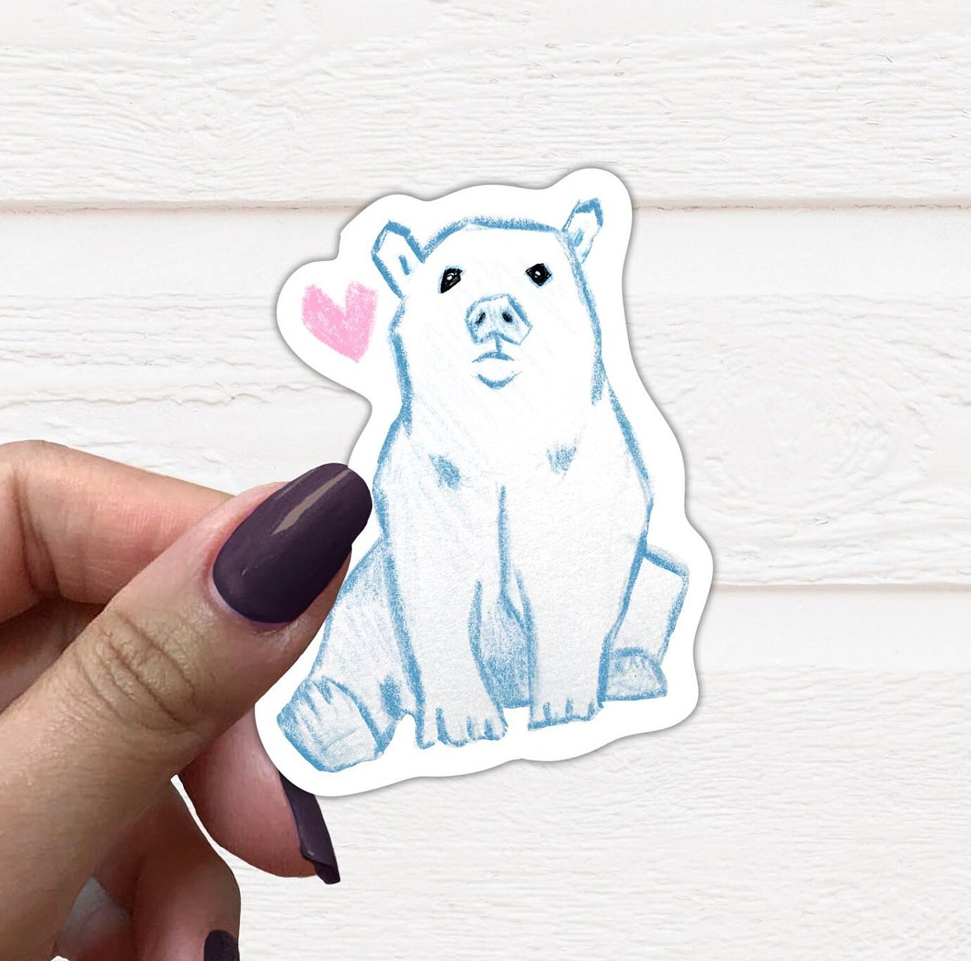 Polar Bear Sticker, Animal Stickers, Die Cut Label, Water Bottle Label,  Notebook Decal, Laptop Stickers, Tumbler Decal, Water Proof Decal 