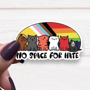 Geen ruimte voor haat Waterdichte sticker, decoratieve stickers, creatieve logboeken, vinylsticker zelfklevend, kleine bedrijven, bagagevinylsticker