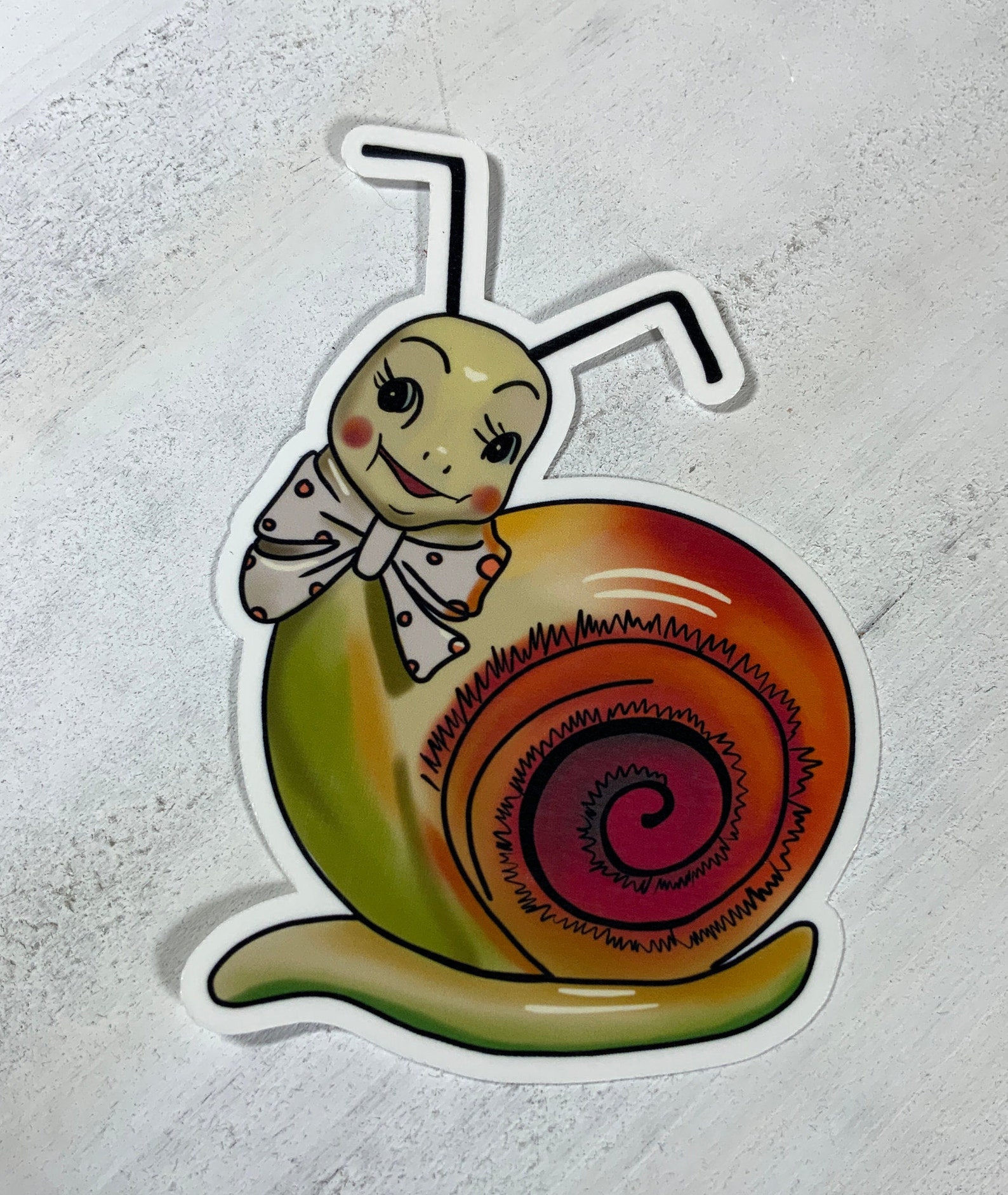 Unique Snail Illustrated Sticker Unique Sticker Snail Etsy