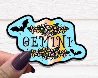 Gemini Vinyl Sticker, Zodiac Sign Stickers, Horoscope Stickers, Zodiac Gifts, Gemini Gifts, Gemini Presents, Witchy Stickers