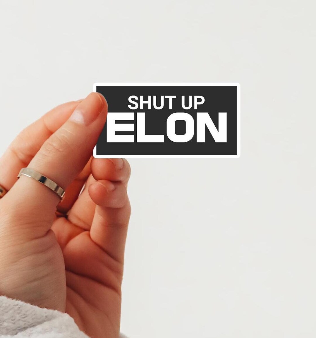 Current Events Sticker Shut up Elon Waterproof Sticker, Political Bumper Sticker, Politics ...