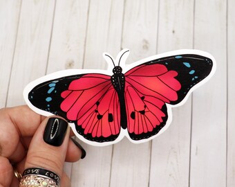 Pink Butterfly Sticker, Butterfly Sticker, Pink Aesthetic, Cute and Trendy Stickers, Stickers for Laptop, Vinyl Stickers, Water Resistant
