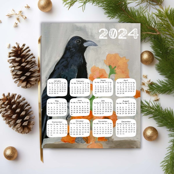 Raven 2024 Calendar Etsy