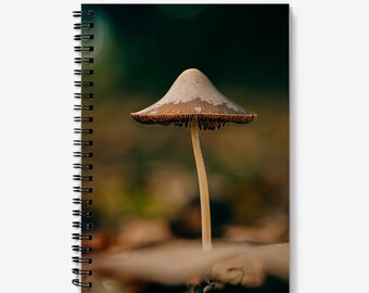 Mushroom notebook, bullet journal, graph paper, stationary, vegan, notepad