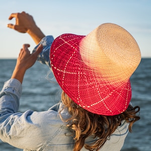 Authentic Pink Ombre Straw Bucket Hats