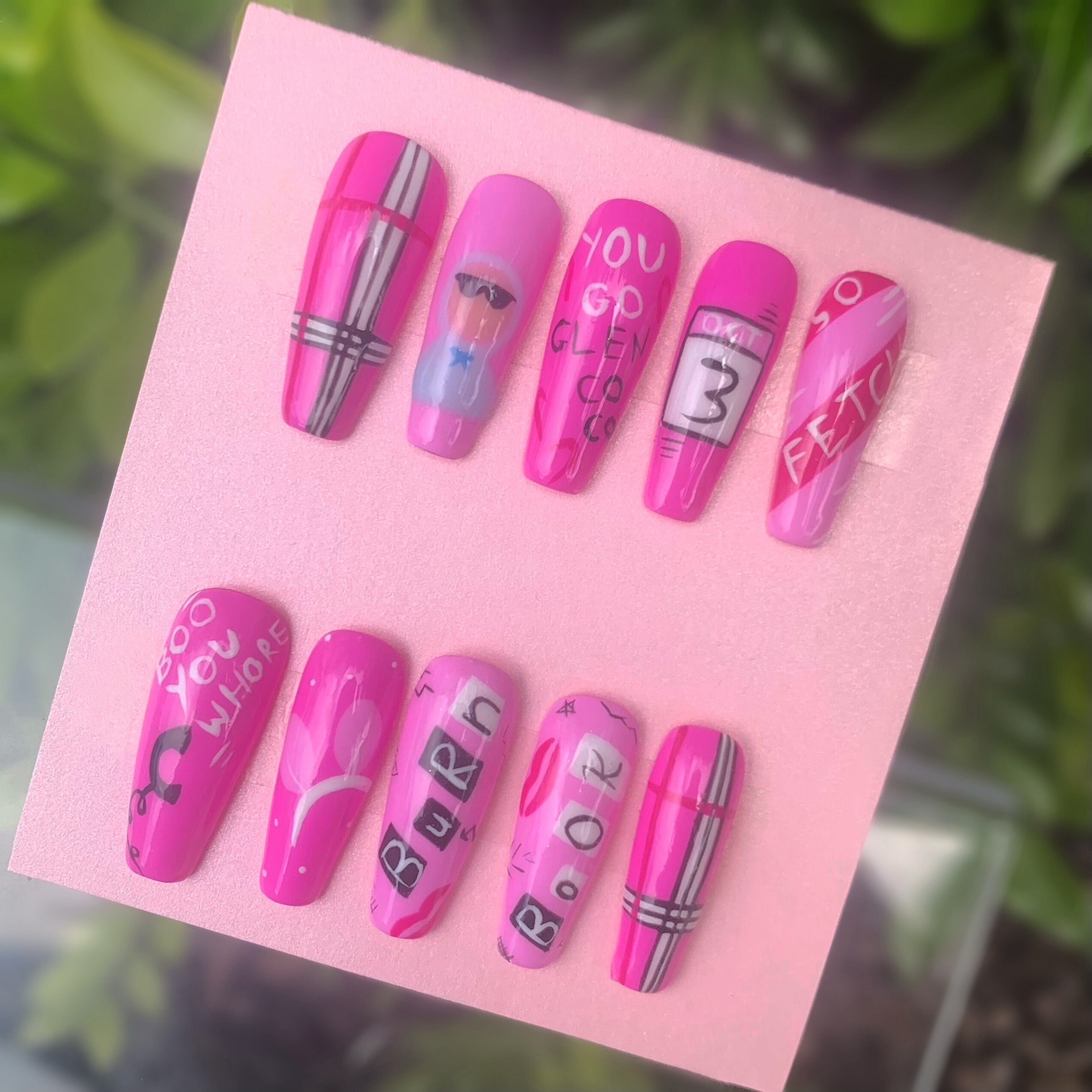 Mean Girls Press on Nails Burn Book Nails Halloween Dress up Etsy